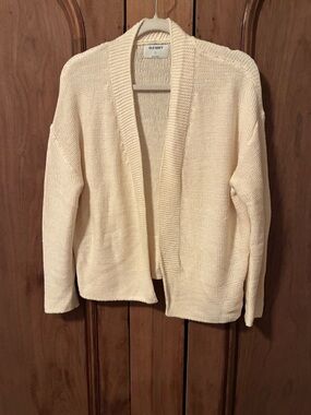Old Navy Cream Open-Front Knit Cardigan Sweater